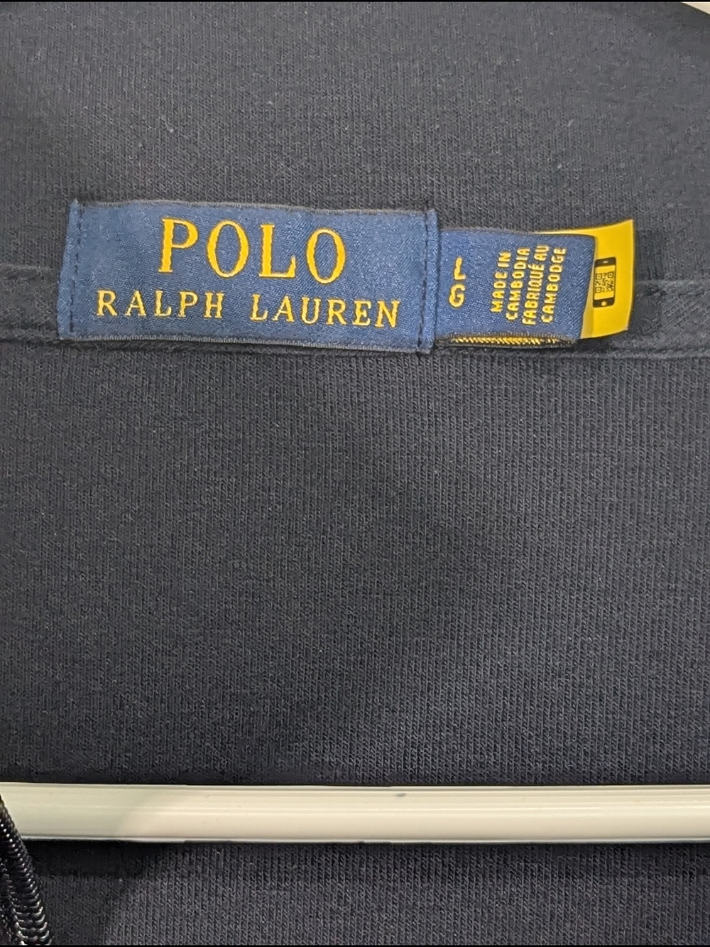 Polo Ralph Lauren Men's Large Navy Quarter Zip Pullover Sweatshirt Logo Spellout - Picture 5 of 11